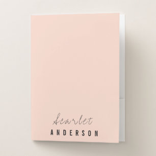 Modern elegant simple pastel pocket folder