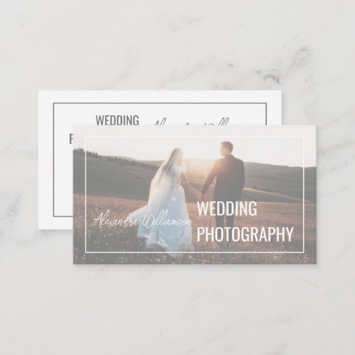 Modern Elegant Simple Photo Wedding Photographer Business Card