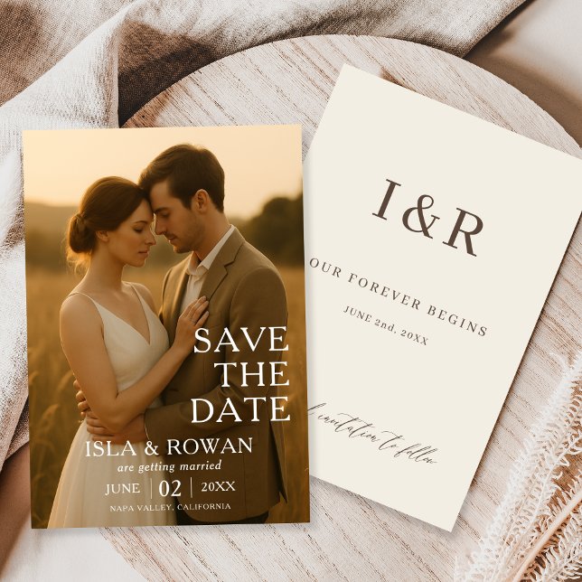 Modern Elegant Simple Photo Wedding Save The Date (Creator Uploaded)