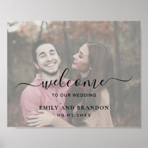 Modern Elegant Simple Photo Wedding Welcome Poster