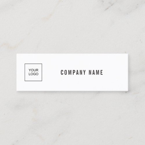Modern Elegant Simple Plain Add Your Logo Company Mini Business Card
