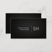 Modern Elegant Simple Plain Black Sleek Business Card (Front/Back)