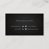 Modern Elegant Simple Plain Black Sleek Business Card (Back)