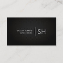 Modern Elegant Simple Plain Black Sleek Business Card