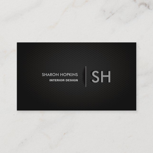 Modern Elegant Simple Plain Black Sleek Business Card (Front)