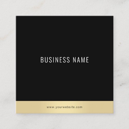 Modern Elegant Simple Plain Gold Black White Cool Square Business Card