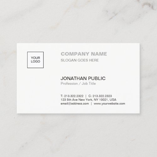 Modern Elegant Simple Plain Professional Corporate Business Card