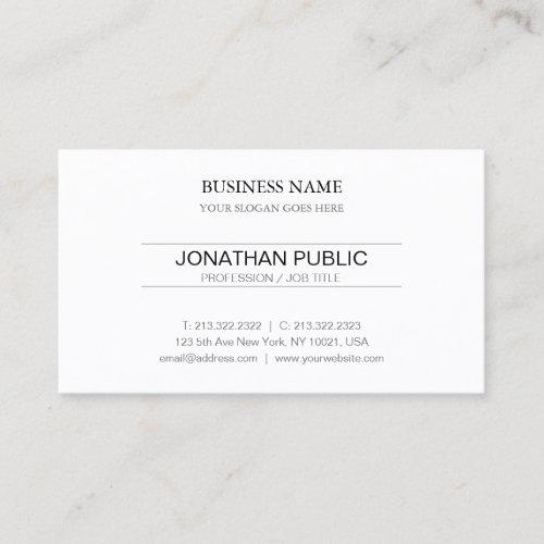 Modern Elegant Simple Plain Professional Graphic Business Card