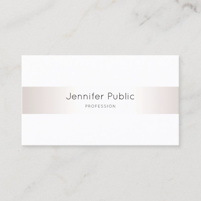 Modern Elegant Simple Plain Silver Professional Business Card (Front)