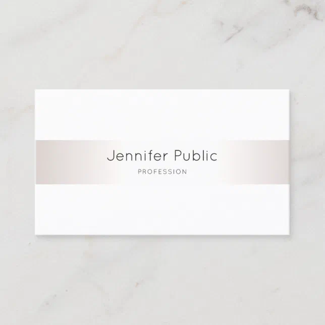 Modern Elegant Simple Plain Silver Professional Business Card | Zazzle