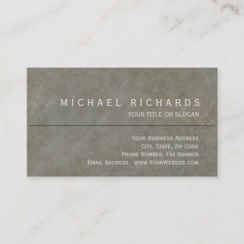 Modern Elegant Simple Plain Stone Wall Business Card
