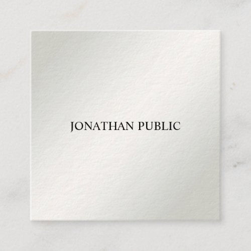 Modern Elegant Simple Plain Trendy Luxury Square Business Card