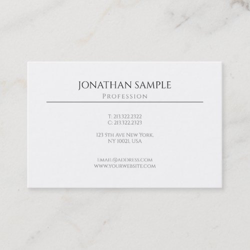Modern Elegant Simple Professional Design Template Business Card