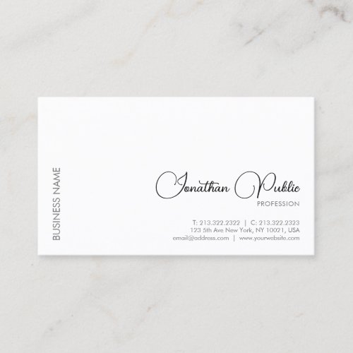 Modern Elegant Simple Professional Handwritten Business Card