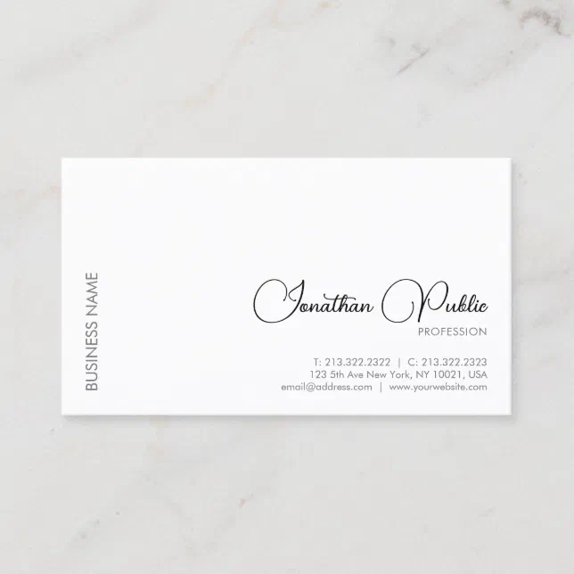 Modern Elegant Simple Professional Handwritten Business Card | Zazzle