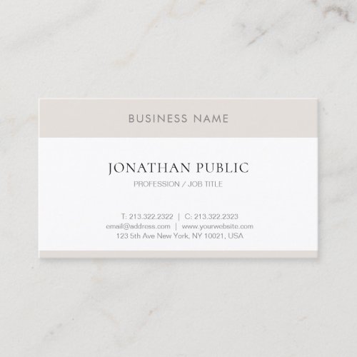 Modern Elegant Simple Professional Minimalist Business Card