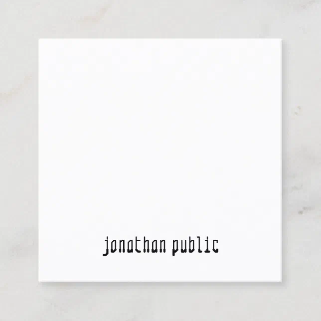 Modern Elegant Simple Professional Plain Cool Square Business Card | Zazzle