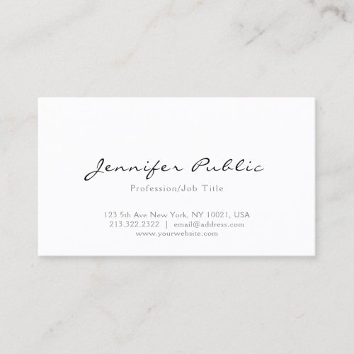 Modern Elegant Simple Professional Template Chic Business Card