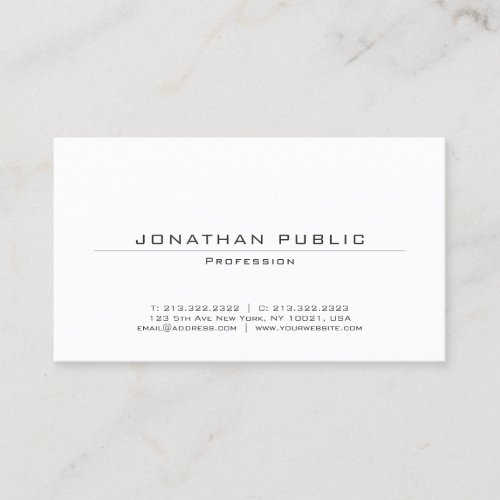 Modern Elegant Simple Professional Template Trendy Business Card