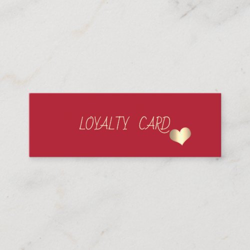 Modern Elegant Simple Red Gold Hearts Loyalty Card