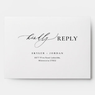 Modern Elegant Simple Return Address Wedding RSVP Envelope