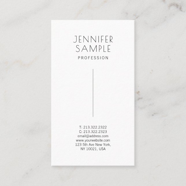 Modern Elegant Simple Signature Matte Paper Cute Business Card (Front)