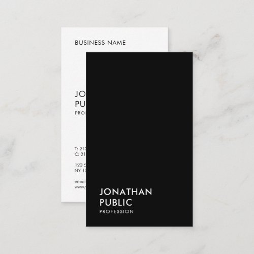 Modern Elegant Simple Template Black And White Business Card