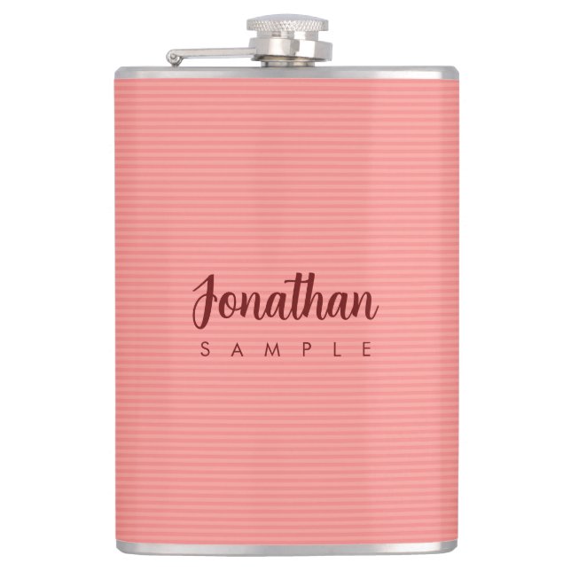 Modern Elegant Simple Template Calligraphy Name Flask (Front)