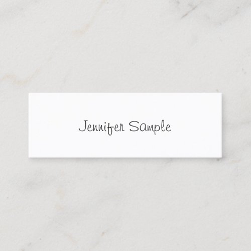 Modern Elegant Simple Template Freehand Script Mini Business Card