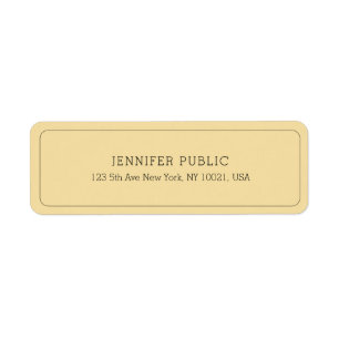 Modern Elegant Simple Template Gold Return Address Label