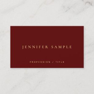 Modern Elegant Simple Template Luxury Maroon Red Business Card
