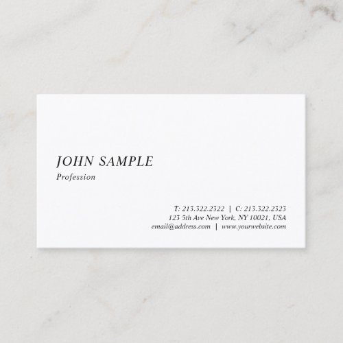 Modern Elegant Simple Template Minimalist Business Card