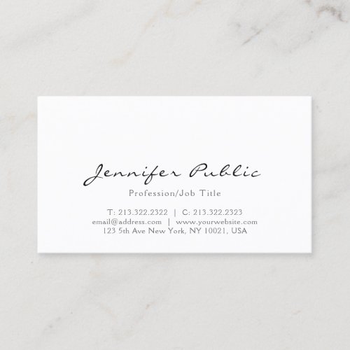 Modern Elegant Simple Template Personalized Business Card