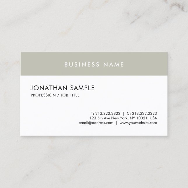 Modern Elegant Simple Template Professional Cool Business Card (Front)