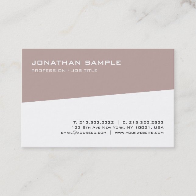 Modern Elegant Simple Template Professional Cool Business Card (Front)