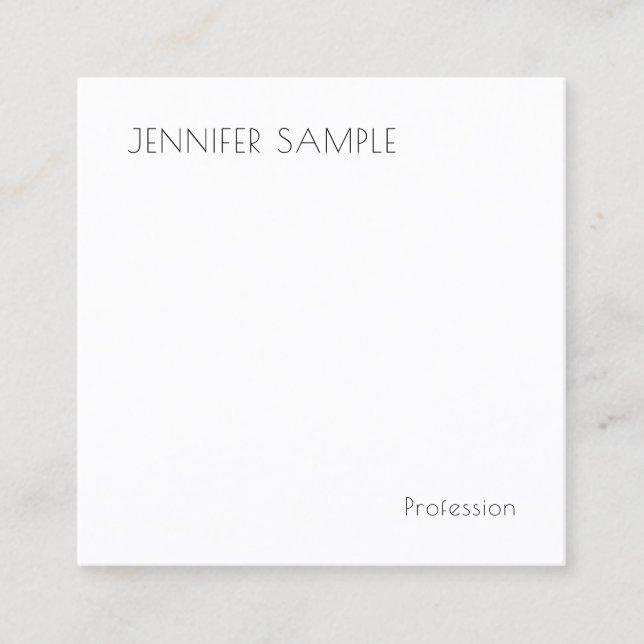 Modern Elegant Simple Template Professional Square Business Card (Front)