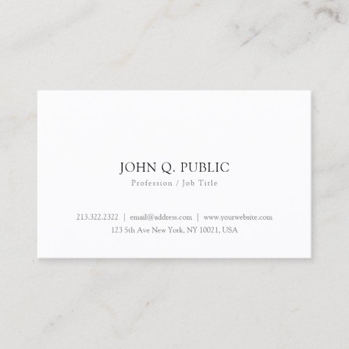 Modern Elegant Simple Template Trendy Minimalistic Business Card