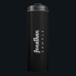 Modern Elegant Simple Template Typography Name Thermal Tumbler<br><div class="desc">Typography Script Name Elegant Modern Simple Custom Template Add Text Upload Image,  Photo or Business Logo,  Company Name Promotional Black & White Classic Thermal Tumbler.</div>