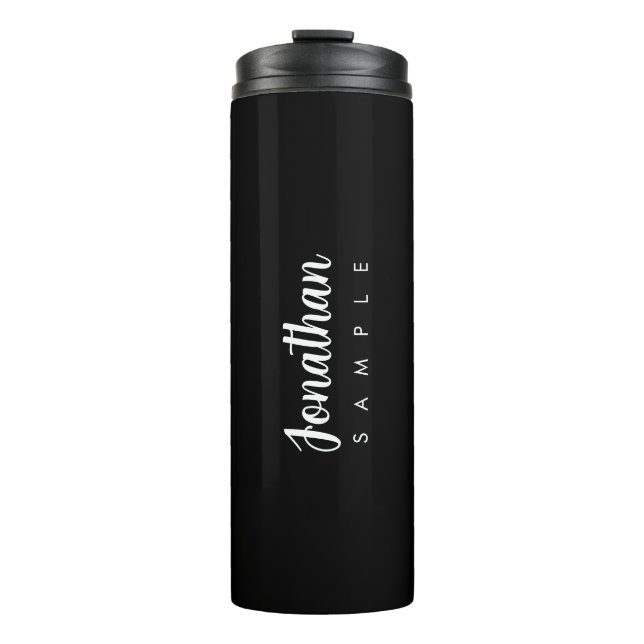 Modern Elegant Simple Template Typography Name Thermal Tumbler (Front)