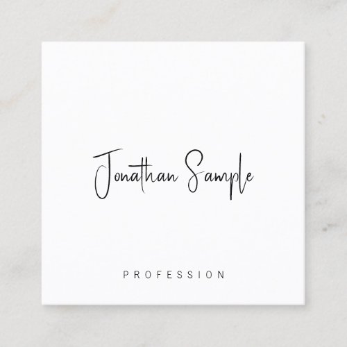 Modern Elegant Simple Template Typography Square Business Card