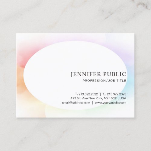 Modern Elegant Simple Trendy Colorful Template Business Card