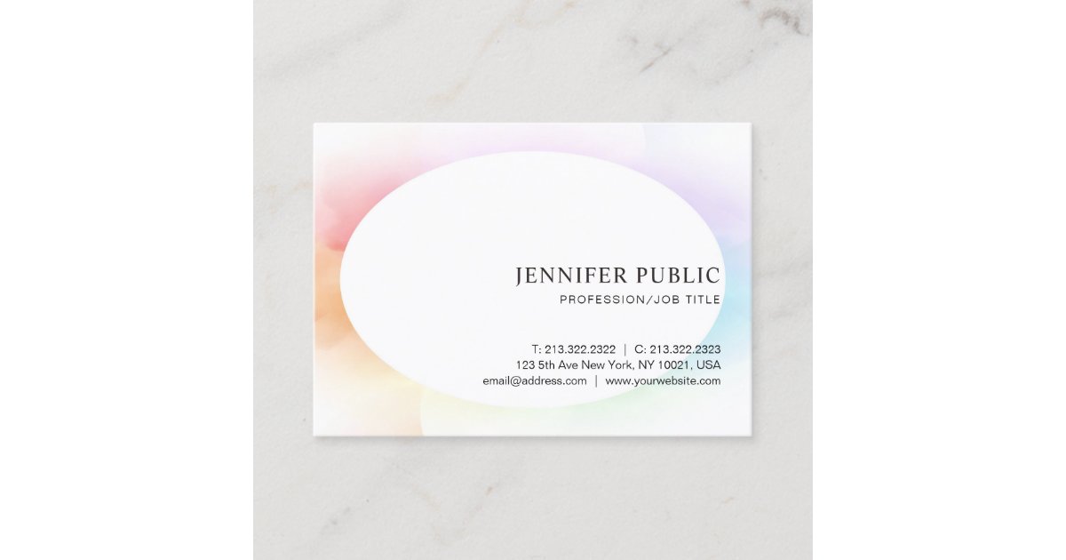 Modern Elegant Simple Trendy Colorful Template Business Card | Zazzle