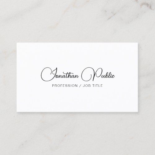 Modern Elegant Simple Typography Template Custom Business Card