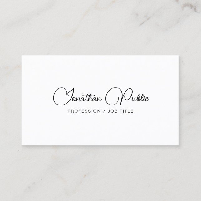 Modern Elegant Simple Typography Template Custom Business Card (Front)