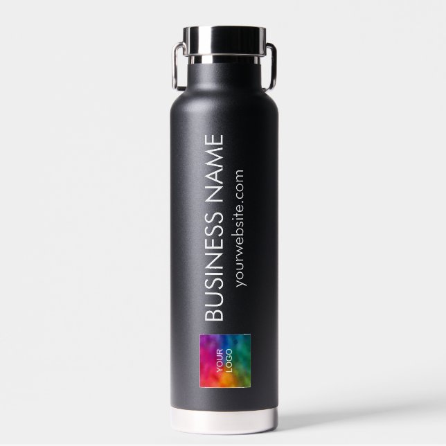 Modern Elegant Simple Upload Your Business Logo Water Bottle (Front)