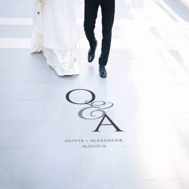 Modern elegant simple wedding  floor decals (Wedding)