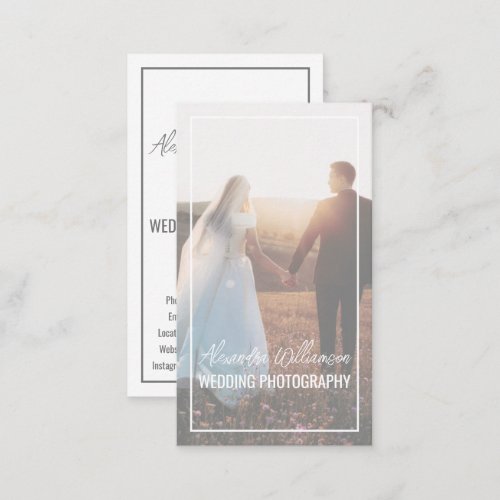 Modern Elegant Simple Wedding Photographer Photo Business Card