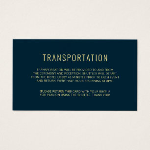 Modern Elegant Simple Wedding Transportation Card