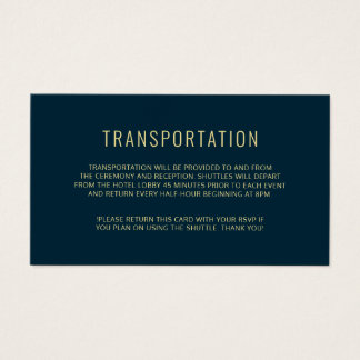 Modern Elegant Simple Wedding Transportation Card