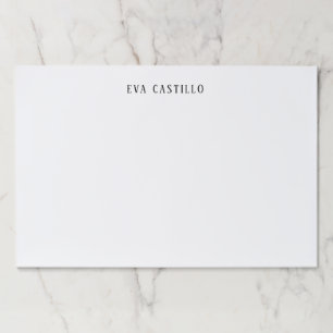 Modern Elegant Simple White Professional Own Name Paper Pad